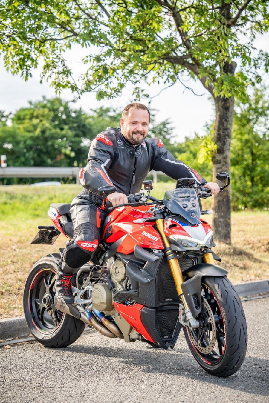 Martin Mlejnek with a Ducati Streetfighter V4 S